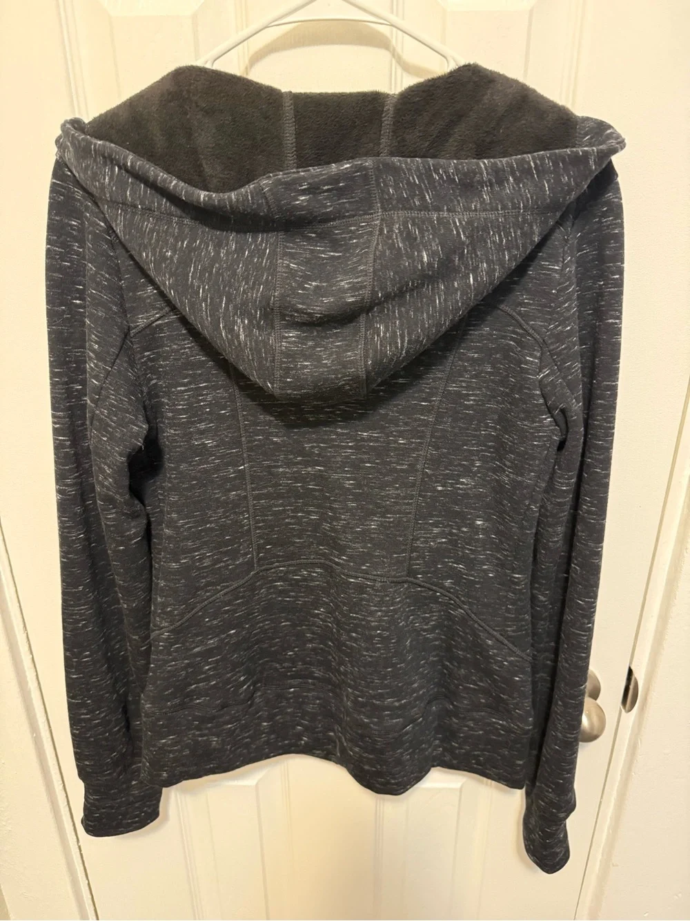 Women’s S/M Black Marled Fleece Lined Zip Hoodie Jacket
